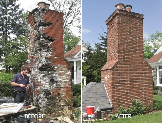 Burrillville Chimney Sweep performing a full chimney restoration in Burrillville, RI