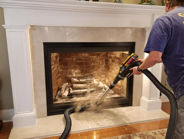 Fireplace cleaning performed by Burrillville Chimney Sweep in Burrillville, RI