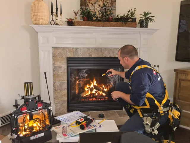 Safety-focused fireplace inspection by Burrillville Chimney Sweep in Burrillville, RI